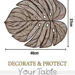 Kuber Industries 6 Pieces Textured Leather Table Placemats image 2