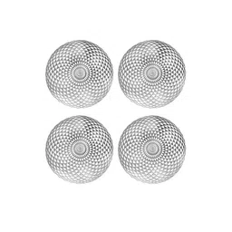 Dakshya Industries Silver Toned 4 Pieces Geometric Round Table Placemats image 3