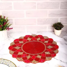 PURINA'S Cream & Red 2 Pieces Beaded Table Placemats image 2