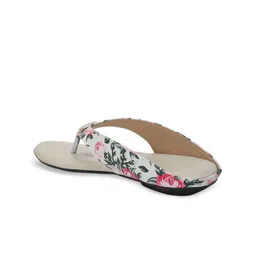 DEAS Women Cream-Coloured Printed Open Toe Flats image 3