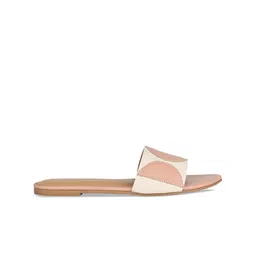 CAI Women Geometric Canvas Open Toe Flats image 3