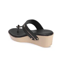 Mast & Harbour Black Open Toe Wedge Heels image 2