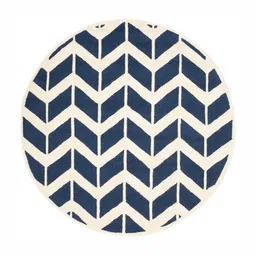 Safiya Carpet Navy Blue Geometric Hand-Tufted Woollen Carpets image 3