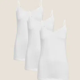 Marks & Spencer Women Set Of 3 White Camisoles image 2