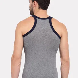 SPORTO Men Black & Grey Pack Of 2 Innerwear Vests image 4