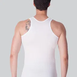 LUX VENUS Men Pack Of 3 Pure Cotton Sleeveless Basic Innerwear Vests- VENUS_WH_RN_95_3PC image 5