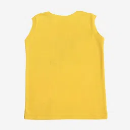 x2o Kids Pack of 2 Yellow & Maroon Printed Cotton Innerwear Basic Vests image 4