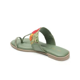 Retro Walk Embellished One Toe Flats image 5