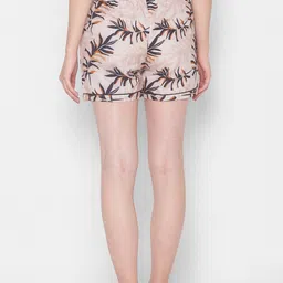 FashionRack Women Beige & Black 2 Printed Lounge Shorts image 3