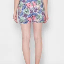 FashionRack Women Pack Of 2 Blue & Magenta Printed Lounge Shorts image 3