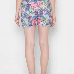 FashionRack Women Pack Of 2 Blue & Pink Printed Lounge Shorts image 3