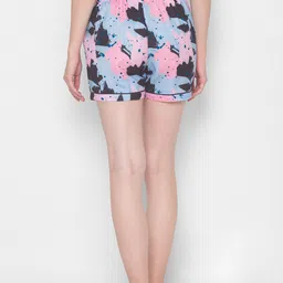 FashionRack Women Blue & Pink 2 Printed Lounge Shorts image 3