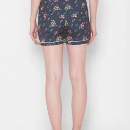 FashionRack Women Navy Blue & Pink Set of 2 Printed Lounge Shorts image 3
