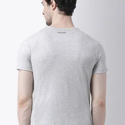 Friskers Men Grey Printed Half Sleeve T-shirt image 3