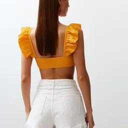 Trendyol Women Pure Cotton Denim Shorts image 4