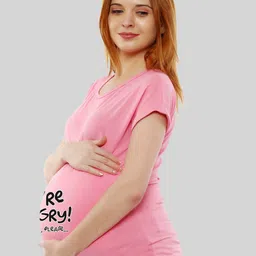 SillyBoom Typography Printed Dolman Sleeves Cotton Maternity T-Shirt image 4