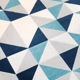 Safiya Carpet Blue Geometric Hand-Tufted Woollen Carpets image 3