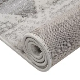 Sapana Carpet-Mats Silver Toned & Grey Geometric Printed Anti-Skid Woollen Carpet image 4