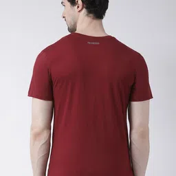 Friskers Men Maroon Printed Half Sleeve T-shirt image 4