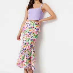 Trendyol Floral Printed A-line Straight Midi Skirt image 2