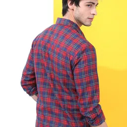 HIGHLANDER Men Tartan Checked Slim Fit Casual Shirt image 5