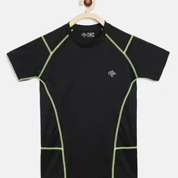 CHIMPRALA Boys Black & Maroon Pack Of 2 Moisture Wicking Sports T-shirt image 4