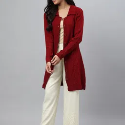 AURELIA Women Cable Knit Cardigan Longline Sweaters image 5