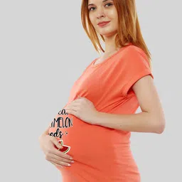 SillyBoom Typography Printed Dolman sleeves Cotton Maternity T-Shirt image 4