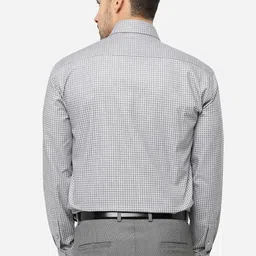 JADE BLUE Plus Size Grid Tattersall Checks Cotton Formal Shirt image 2