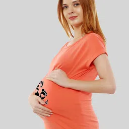 SillyBoom Typography Printed Dolman sleeves Cotton Maternity T-Shirt image 5