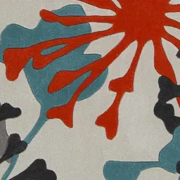 Safiya Carpet Red & Blue Floral Hand-Tufted Woollen Carpet image 4