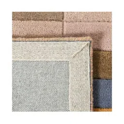 Safiya Carpet Beige & Brown Geometric Hand-Tufted Woollen Traditional Carpet image 2