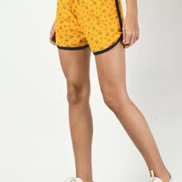 BAESD Women Pack Of 4 Conversational Printed High-Rise Pure Cotton Shorts image 2