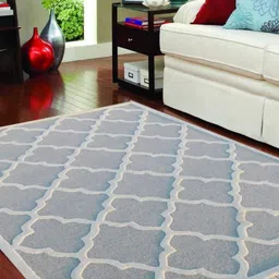 Safiya Carpet Grey & White Geometric Woollen Carpet image 5