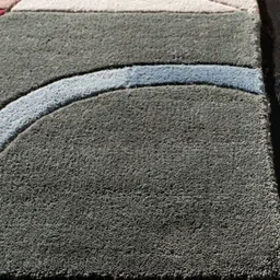 Safiya Carpet Beige & Blue Geometric Woollen Carpet image 3