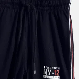 Monte Carlo Boys Navy Blue Solid Cotton Track Pants image 4