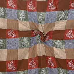 JAIPUR FABRIC Red & Blue Geometric King Bedsheet with 2 Pillow Covers image 3