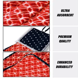 Kuber Industries Red & Black 6 Pieces Printed Washbasin Hanging Napkin Towel image 5