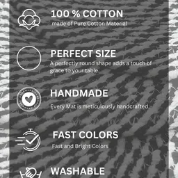 HOMADORN Black & White 6 Pieces Braided  Cotton Round Reversible Table Placemats image 3