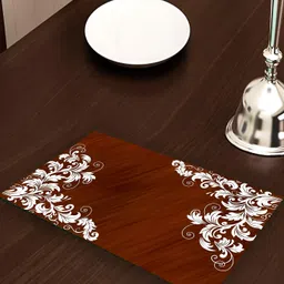 REVEXO White & Maroon 6 Pieces Floral Pattern Rectangle Reversible Table Placemats image 3