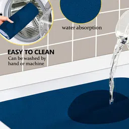 Kuber Industries Blue & Brown 2 Pieces Kitchen Self Dry Dish Microfiber Table Placemats image 2