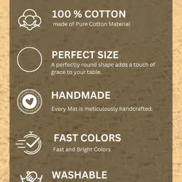 HOMADORN 4 Pieces Yellow Braided Pure Cotton Round Reversible Table Placemats image 2