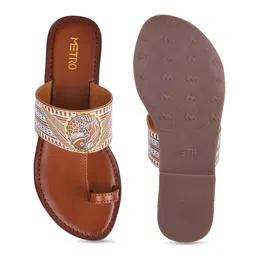 Metro Printed Leather One Toe Flats image 4