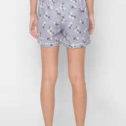 FashionRack Women Grey & Blue Set Of  2 Printed Lounge Shorts image 4