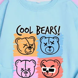 NUSYL Kids Graphic Printed Oversized Fleece Pullover image 2