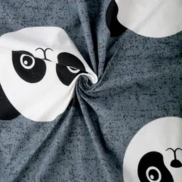 Home Sizzler Grey & White Panda 210 TC Single Bedsheet with 1 Pillow Cover image 5