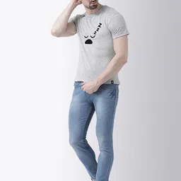 Friskers Men Grey Printed Half Sleeve T-shirt image 2