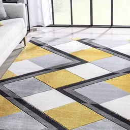 Safiya Carpet Grey & Black Geometric Woollen Carpets image 3