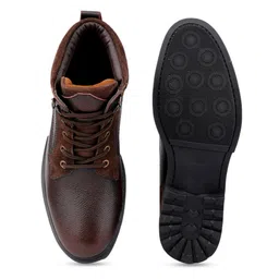 bacca bucci Men Brown Leather Biker Boots image 5