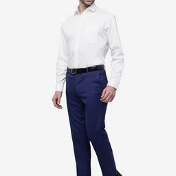 JADE BLUE Long Sleeves Patch Pocket Slim Fit Casual Cotton Shirt image 4